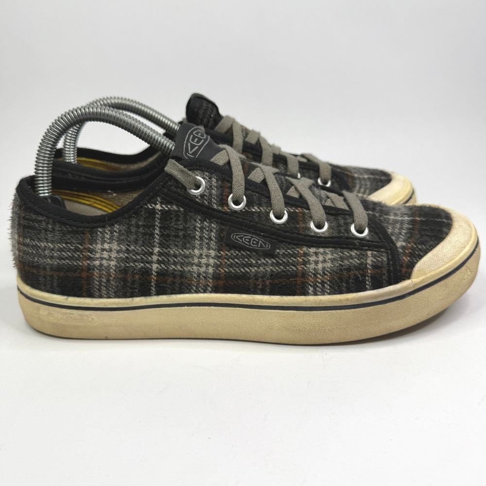 Keen Elsa Sneakers Womens 9.5 Black Gray Plaid Wool Blend Lace Up 1026804 - Picture 4 of 9